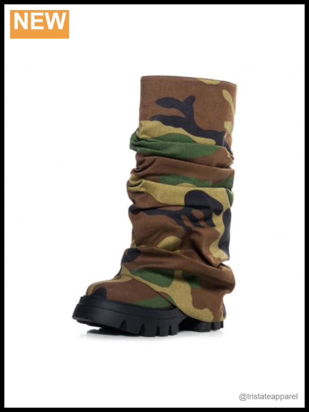 Women's Slouchy Fold Over Combat Boots Platform Mid Calf